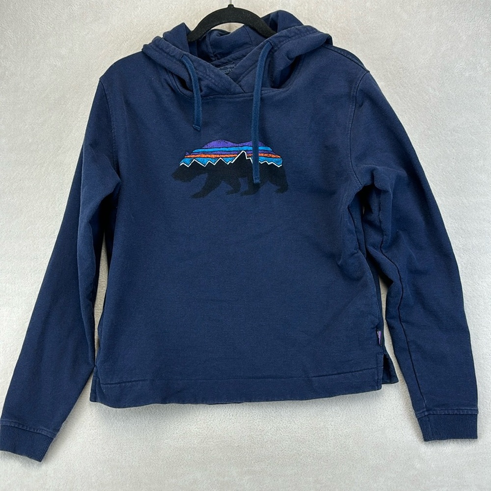 PATAGONIA Uprisal Hoody Bear Fitz Roy Blue Pullover Women's Fleece Size Medium